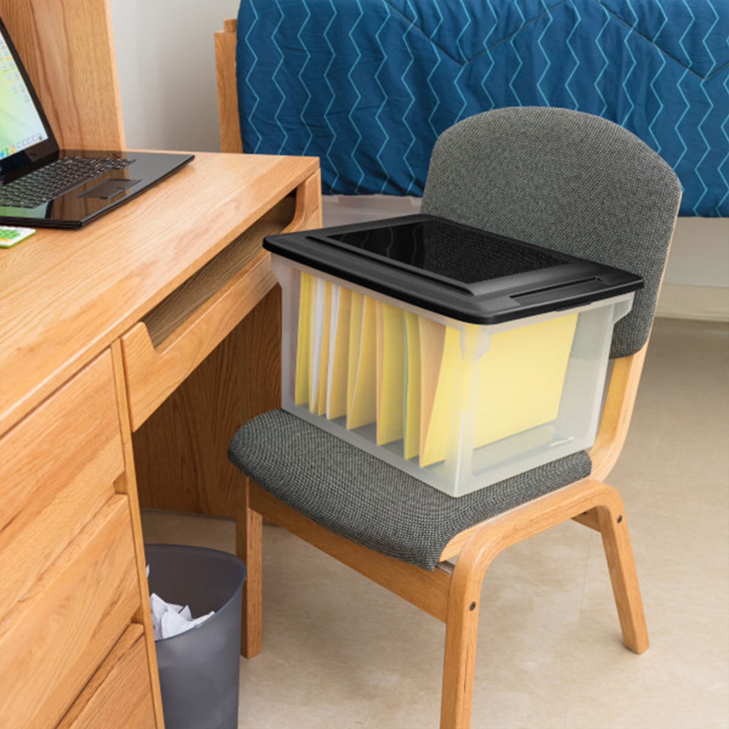 File Box - Clear Plastic Storage Bin - 8 Pack