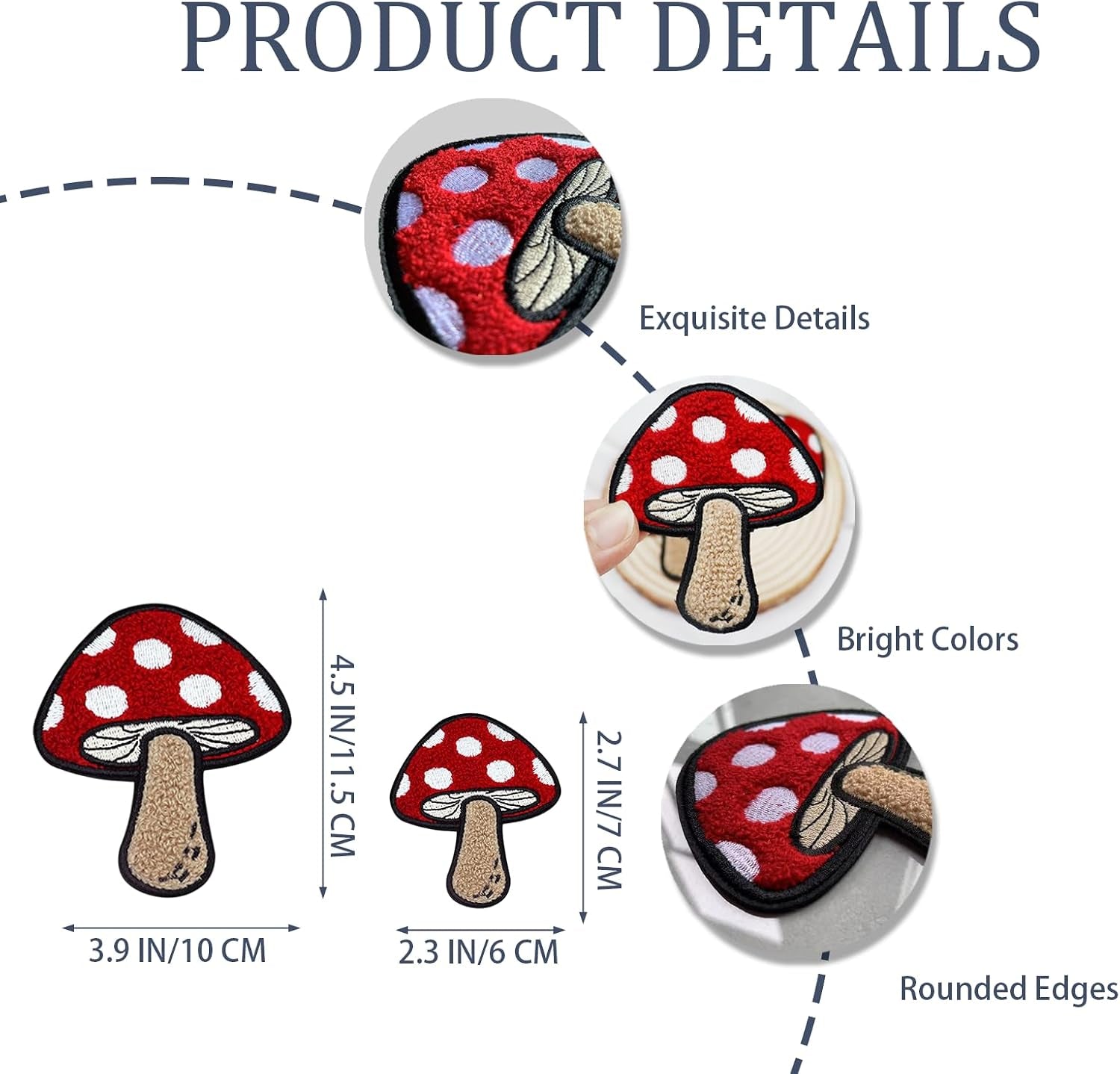 Cute Mushroom Patch Iron-On Patch –Suitable for Jackets, Shirts, and Backpacks