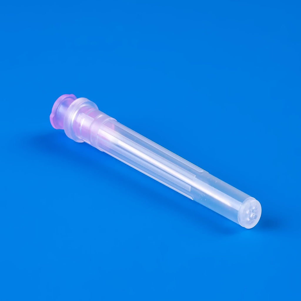 100 Pack 18 Ga 1 Inch Disposable Needles with Caps for Scientific and Industrial Dispensing Individually Wrapped