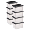 File Box - Clear Plastic Storage Bin - 8 Pack