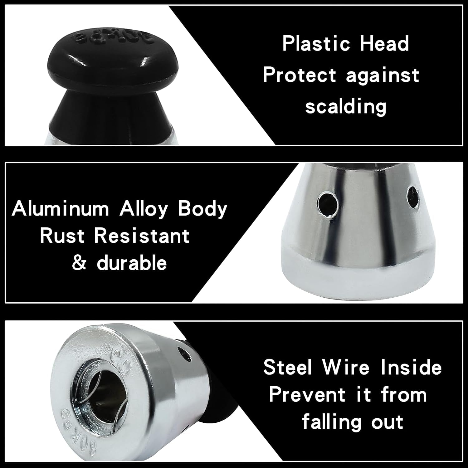 Pressure Cooker Relief Jigger Valve, Black Universal Pressure Cooker Safe Regulator 80KPA Replacement Exhaust Valve Accessories for Weight Pressure Control (4Pcs)
