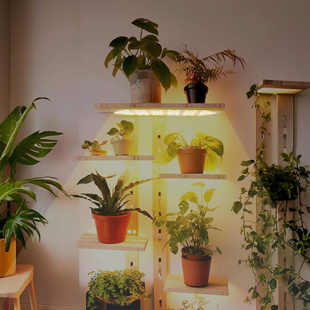 Grow Lights for Indoor Plants,Ultra-Thin Panel Grow Lamp,158Leds Full Spectrum Grow Lights for under Cabinet Plant, Grow Lamp with 3/9/12H Timer,10 Dimmable Levels for Plants Growing(2Pcs)