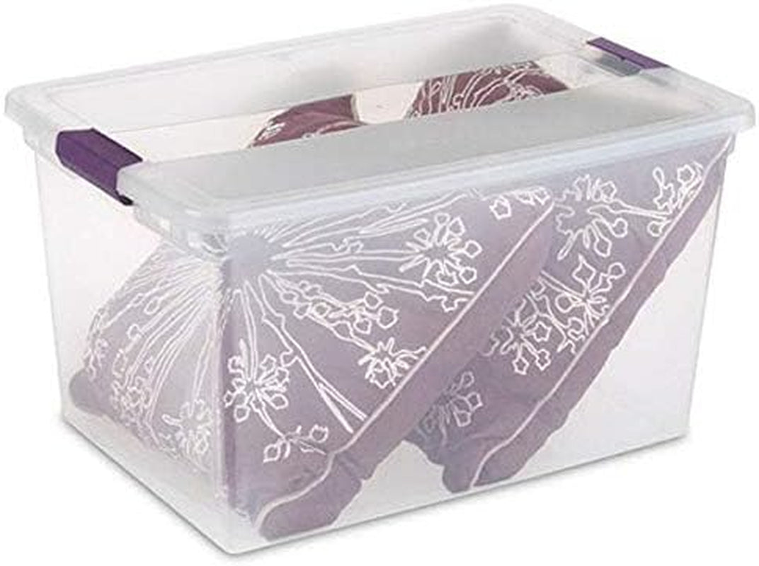 Storage Solution with 106 Quart Clear Tote W/Latching Lid, 4 Pack, and 66 Quart Clear Tote W/Latching Lid, 6 Pack