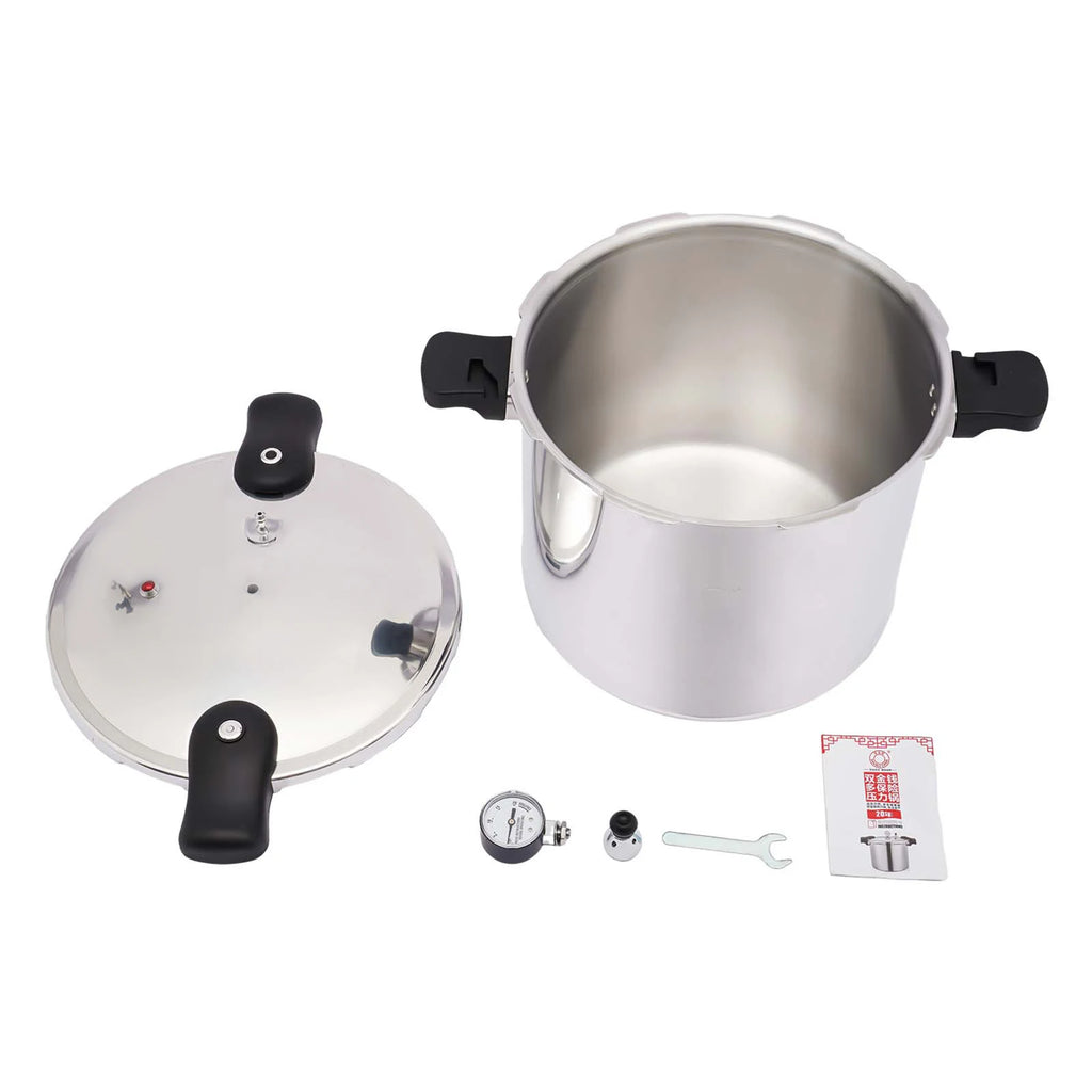 22L Large Capacities Pressure Cooker 90Kpa Commercial Aluminum Alloy Explosion-Proof Pressure Cooker for Gas Stoves 32*28Cm