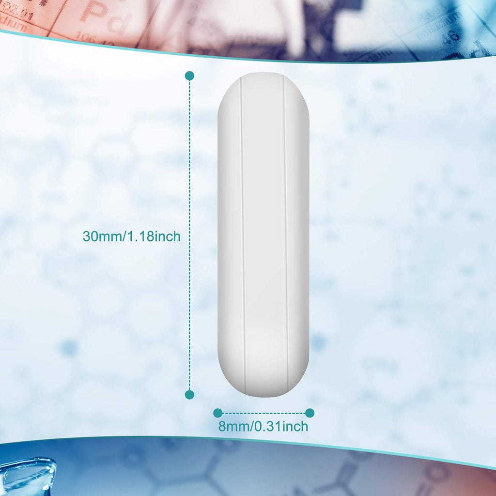 16 Pieces PTFE Magnetic Mixer Stirrer Bar, White Color Stainless Steel Laboratory PTFE Stir Plate Bar, Mixing Plate Magnet Stick (30 Mm/ 1.18 Inch)
