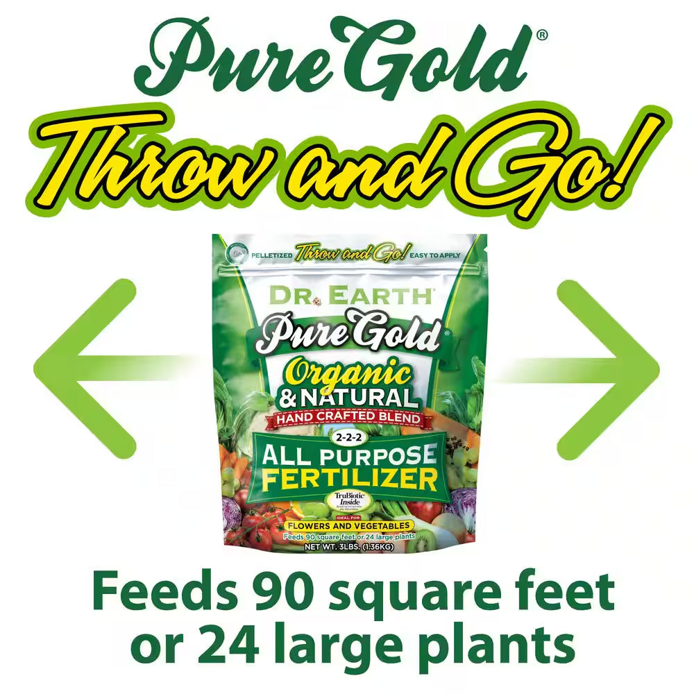 3 Lbs. 45 Sq. Ft. Organic Pure Gold All Purpose Dry Plant Fertilizer Pelletized