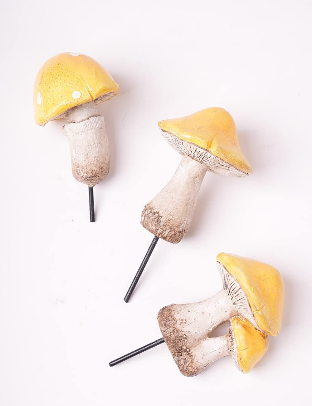 3Pcs Mushroom Statue Sculpture Fairy Figurine Garden Decor Gift for Home Outdoor Patio Yard Art Polyresin 6.3 Inch