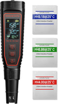 5-In-1 Digital Ph Meter Kit for Water, TDS EC Temperature Salinity Tester with ATC Rechargeable for Plants Hydroponics Pool Fish Tank and Aquarium (IP67 Waterproof)