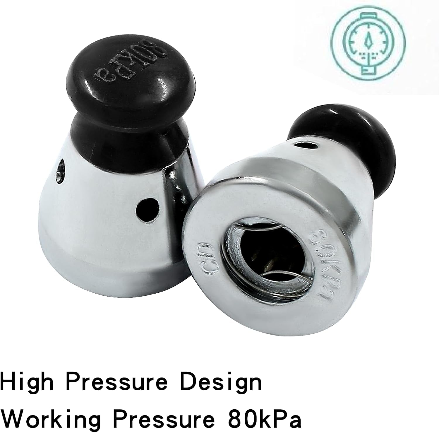 Pressure Cooker Relief Jigger Valve, Black Universal Pressure Cooker Safe Regulator 80KPA Replacement Exhaust Valve Accessories for Weight Pressure Control (4Pcs)