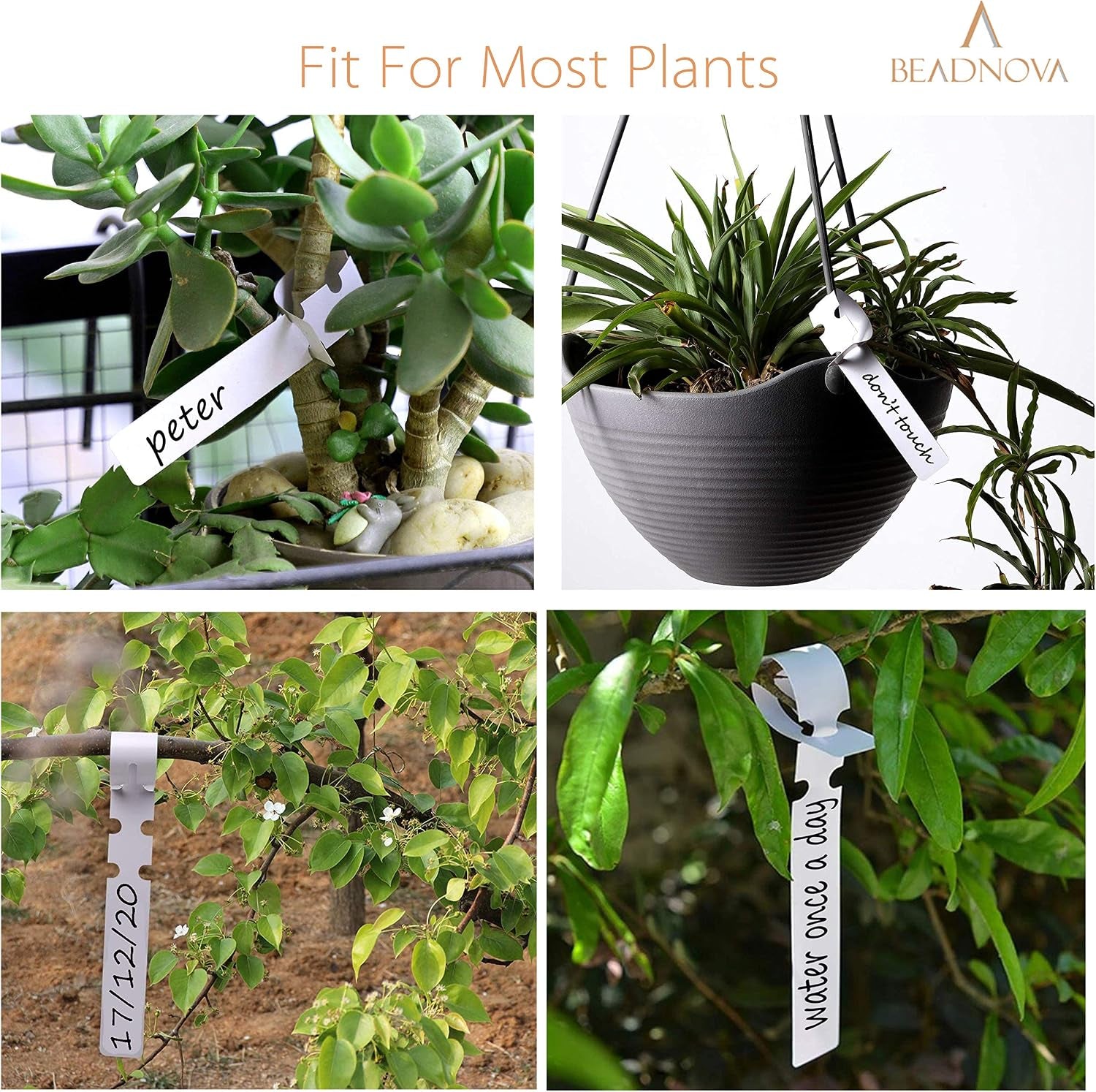 Tree Tags Plastic Plant Labels Wrap around Hanging Tags Tree Markers Signs Nursery Labels for Plants Garden (120Pcs, White)