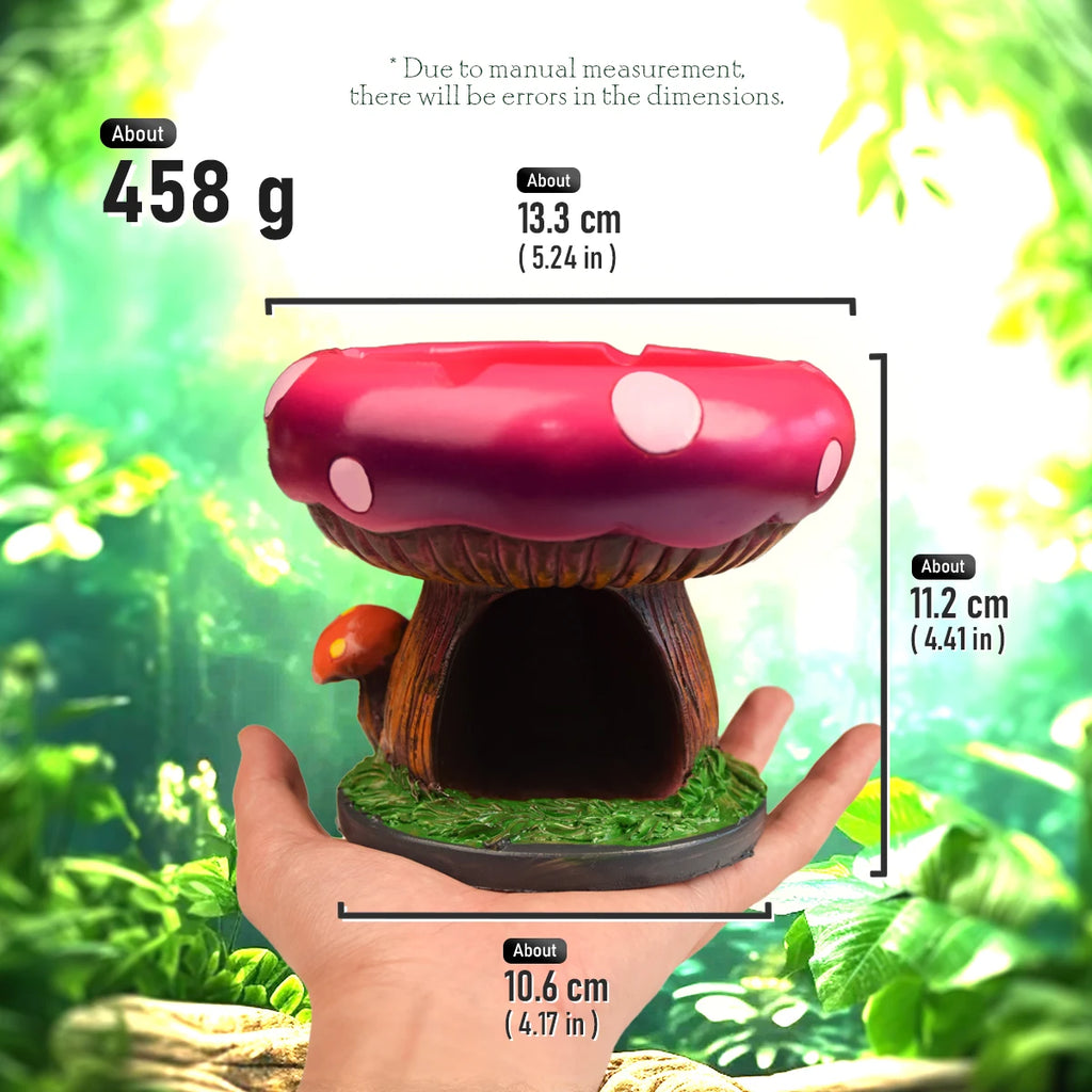 1Pc Mushroom Resin Ashtray Mushroom Cartoon Ashtray Mushroom Creative Fashion Ashtr 13.3Cm/5.24Inch Wide Storage Box and Ashtray
