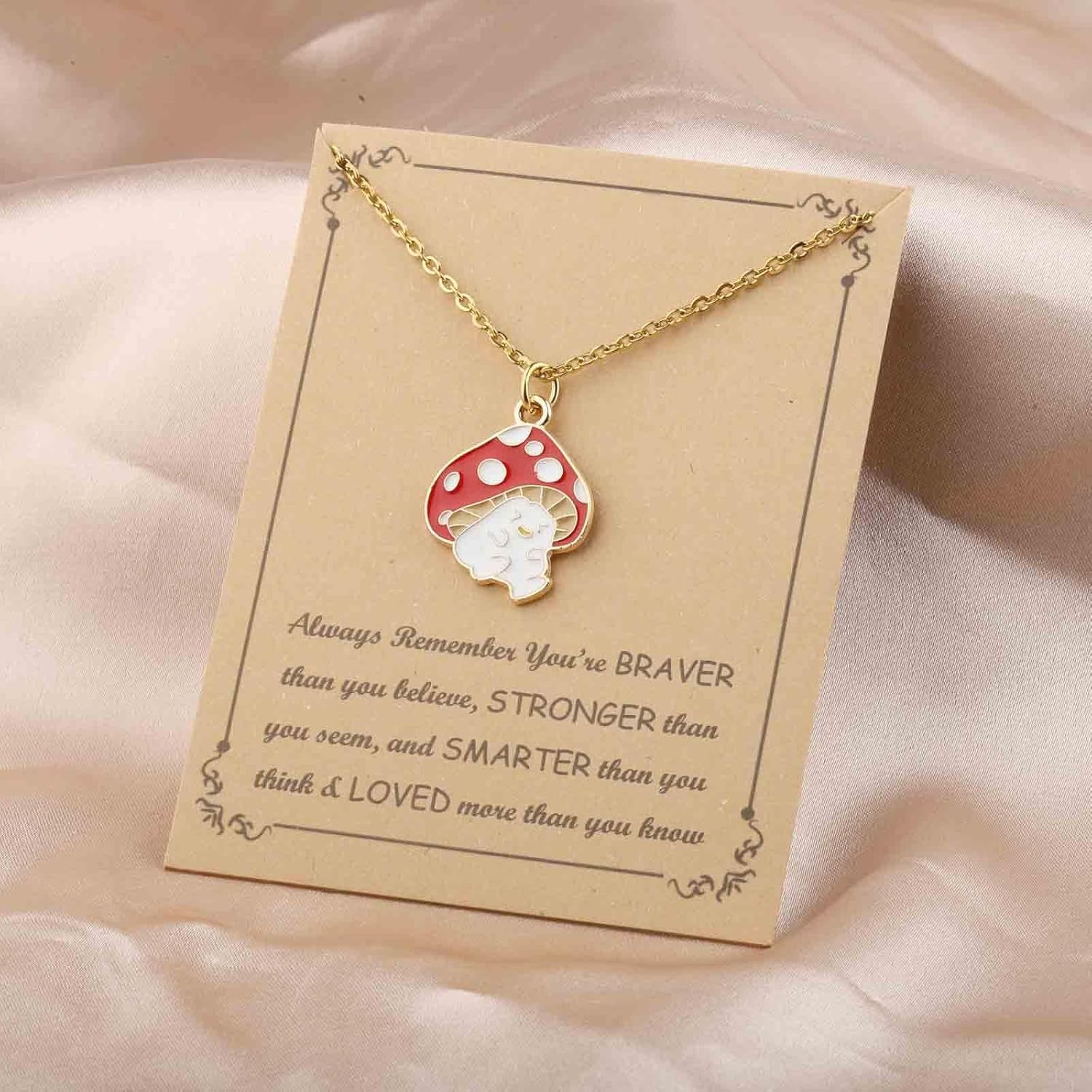 Mushroom Necklace Mushroom Gifts for Mushroom Lover Mushroom Jewelry Gifts Cute Mushroom Necklaces Pendant (Mushroom Necklace)
