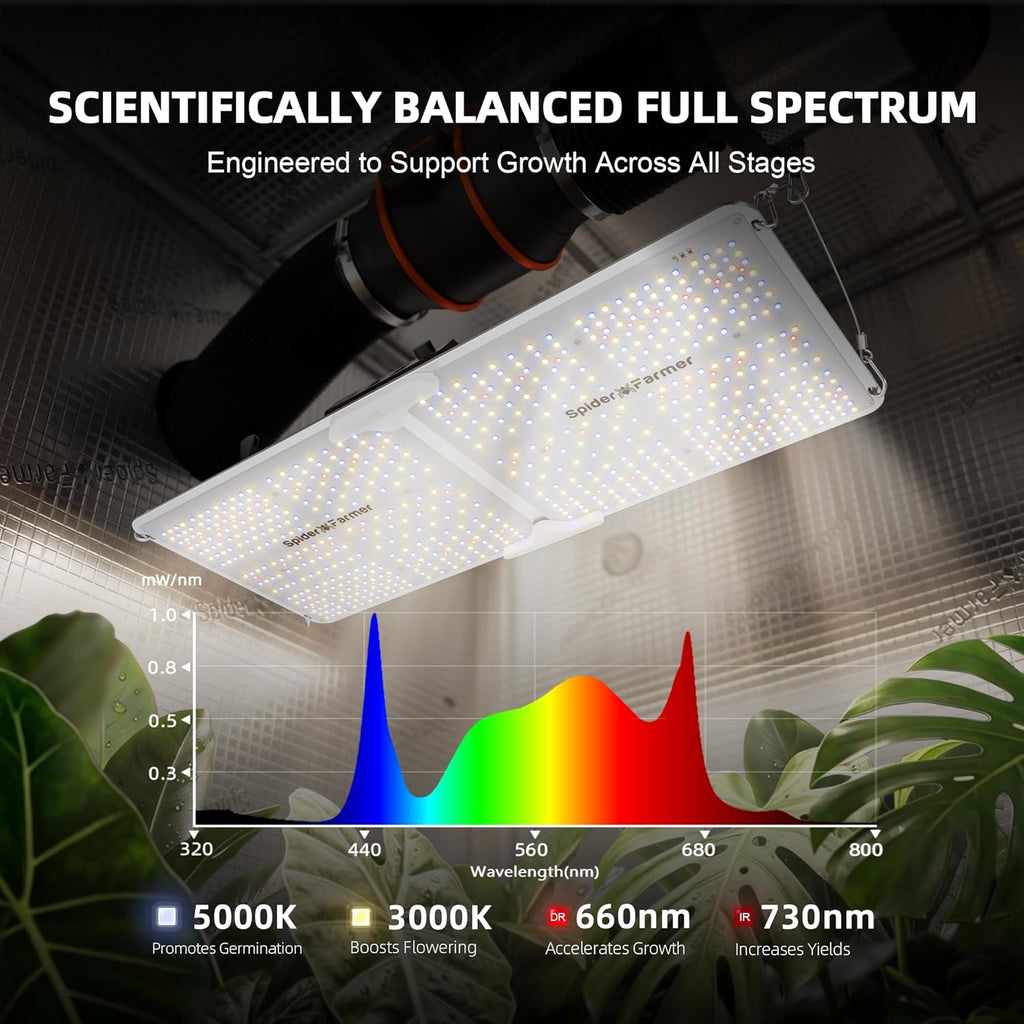SF2000 200W LED Grow Light for Indoor Plants, Upgraded High Efficiency Leds, Dimmable Full Spectrum High PPFD, Deep Penetration for Seed Starting/Vegetables/Bloom in 2X4 Grow Tent