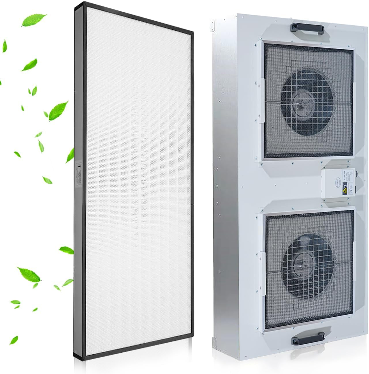 HEPA H14-Filter Laminar Flow Hood Updated Fanfilter Unit（Include HEPA Filter）100/Iso Class 5 Cleanroom/Laboratory/Cleanroom/Mushroom Room, Laminar Air Flow Hood(46.2"X22.6"110V，Dual Machine)