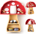 Floating Mushroom Shelf, Fun & Whimsical Wall Decor for Nursery, Bedroom, Kitchen & Bathroom, Unique Wall Shelves for Living Room - Adorable Mushroom Stuff & Room Decor, Ideal for Gifts