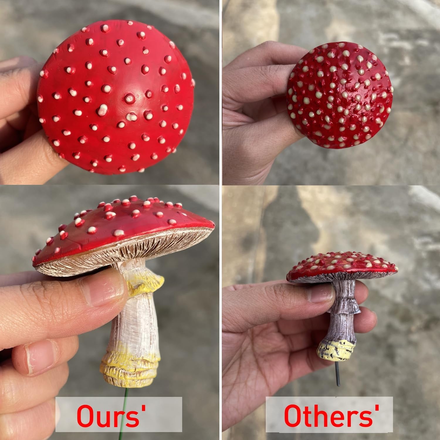 Glow in the Dark Mushroom, Set of 3 Mushroom Decor Decorations for Garden Yard, Mushroom Tree Decorations Outdoor, Mushroom Statue Figurines, Fairy Garden Decor Accessories - Garden Stakes