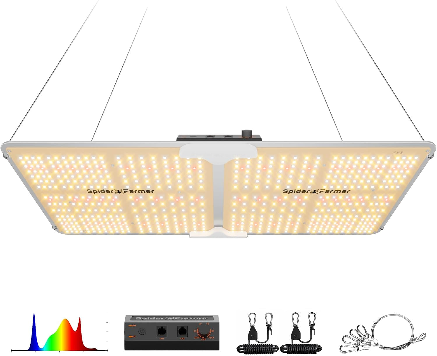 SF2000 200W LED Grow Light for Indoor Plants, Upgraded High Efficiency Leds, Dimmable Full Spectrum High PPFD, Deep Penetration for Seed Starting/Vegetables/Bloom in 2X4 Grow Tent