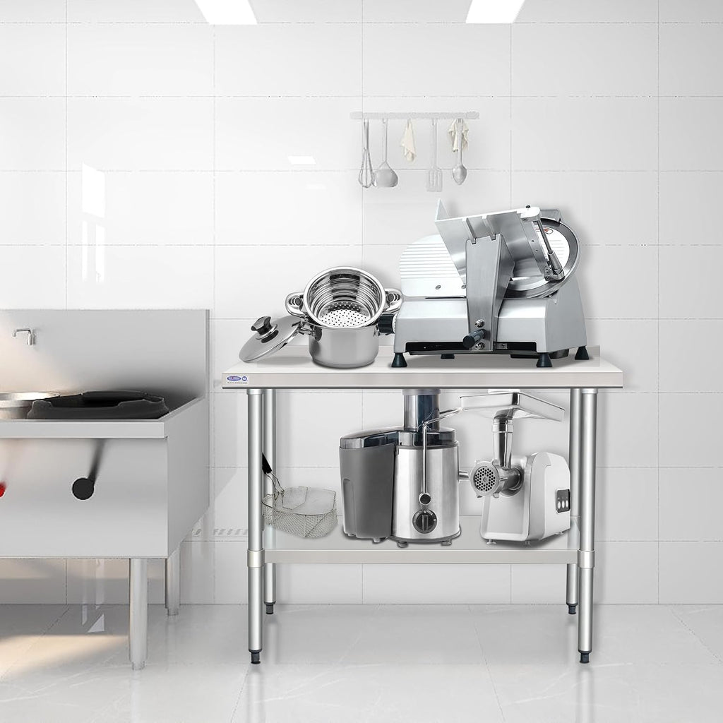 HARDURA Stainless Steel Table with Backsplash Metel Prep Table Commercial Kitchen Workbench 24X60 Inches NSF