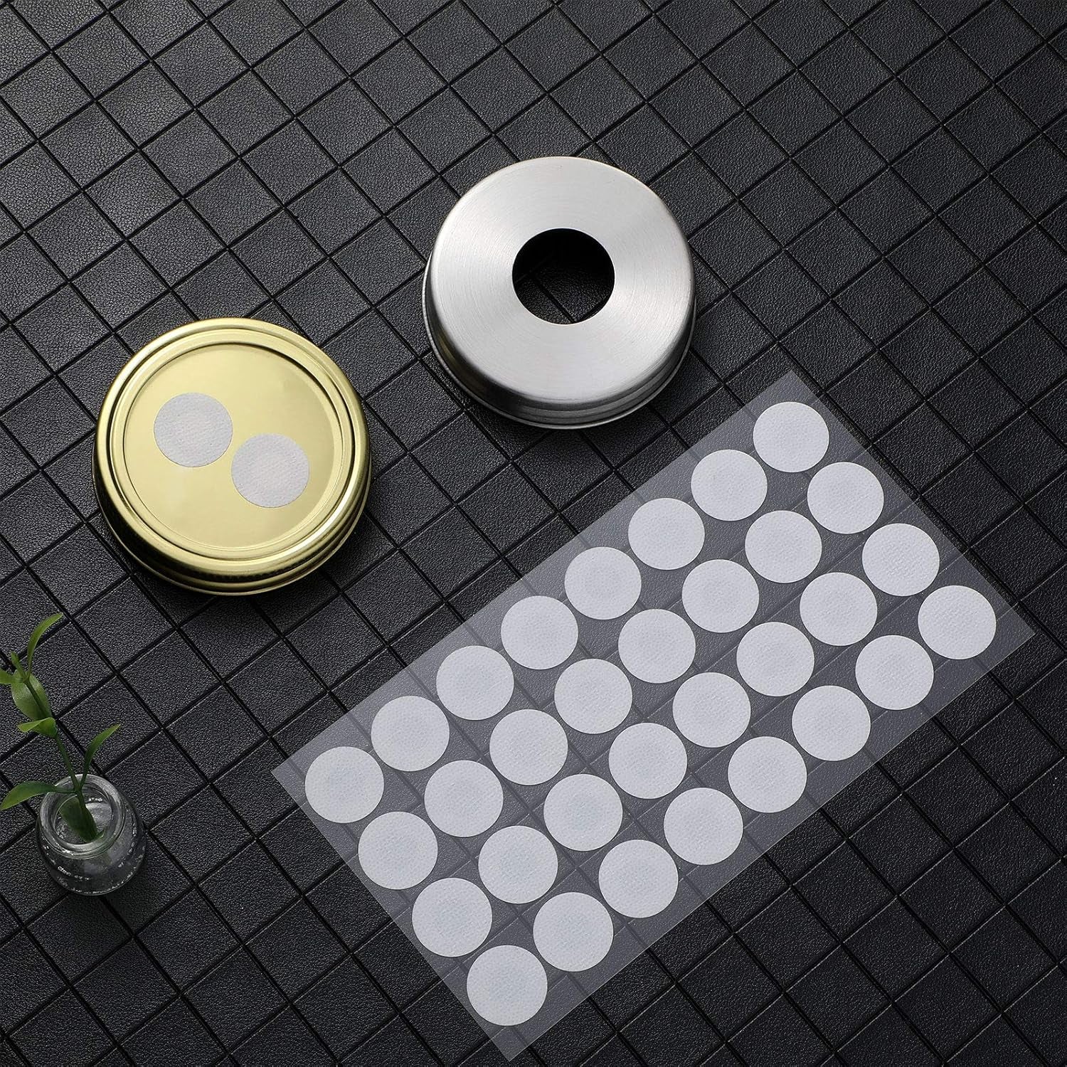 128 Pieces Synthetic Filter Paper Stickers 20 Mm 0.3 Mm Synthetic Filter Disc Tape Mushroom Applied under Mason Jar for Mushroom Cultivation