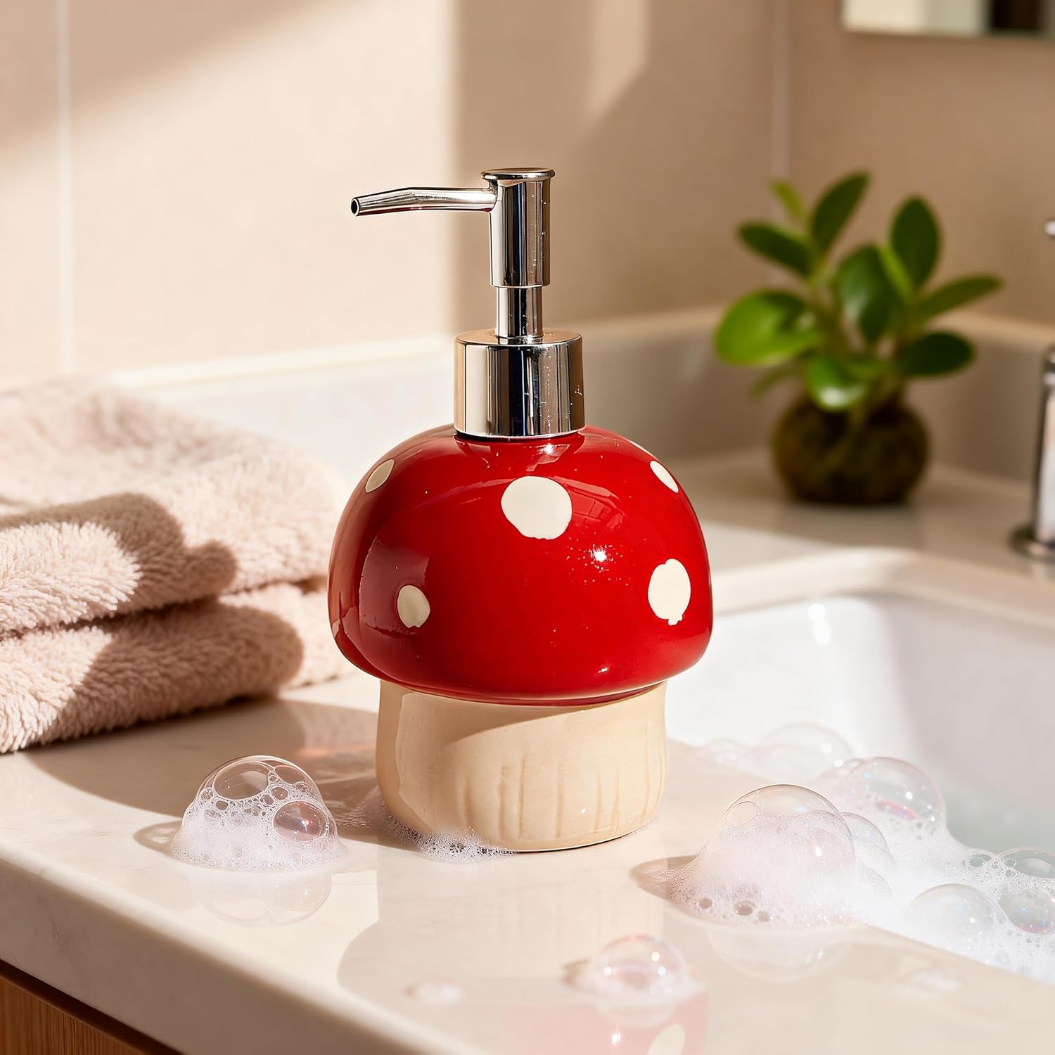 Cute Mushroom Soap Dispenser, Fun Hand Soap Pump, Mushroom Bathroom Decor, Cute Bathroom Decor, Mushroom Accessories, Mushroom Kitchen Decor, Mushroom Gifts