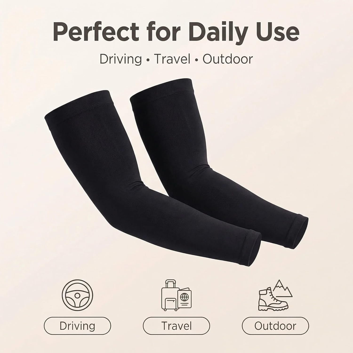 2 Pairs Arm Sleeves Compression UV Protection Cooling Sun Sleeves Tattoo Cover up Basketball Arm Sleeves Football