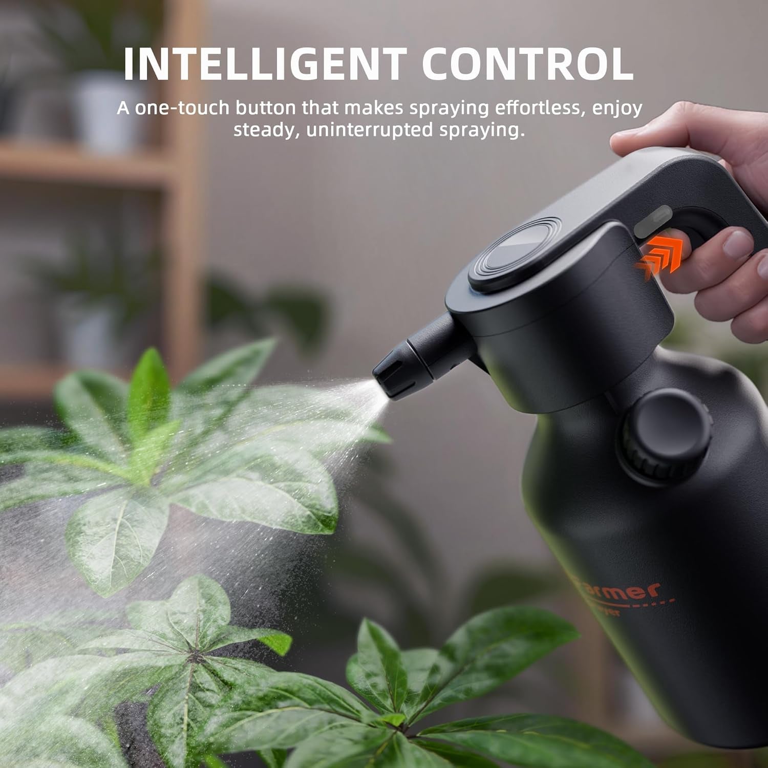 0.5 Gallon Electric Spray Bottle, 2500Mah Battery Powered Sprayer, Automatic Plant Mister with Adjustable Nozzle & Measuring Cup, Type-C Rechargeable for Indoor Outdoor Gardening