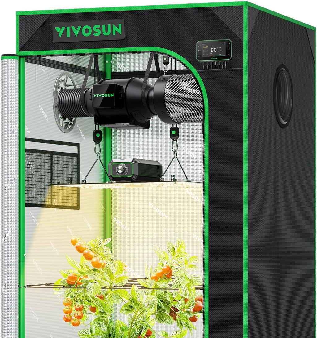VIVOSUN GIY Smart Grow Tent System 2X2, Wifi-Integrated Grow Tent Kit, with Automate Ventilation and Circulation, Schedule Full Spectrum 100W LED Grow Light, and Growhub E42A+ Controller