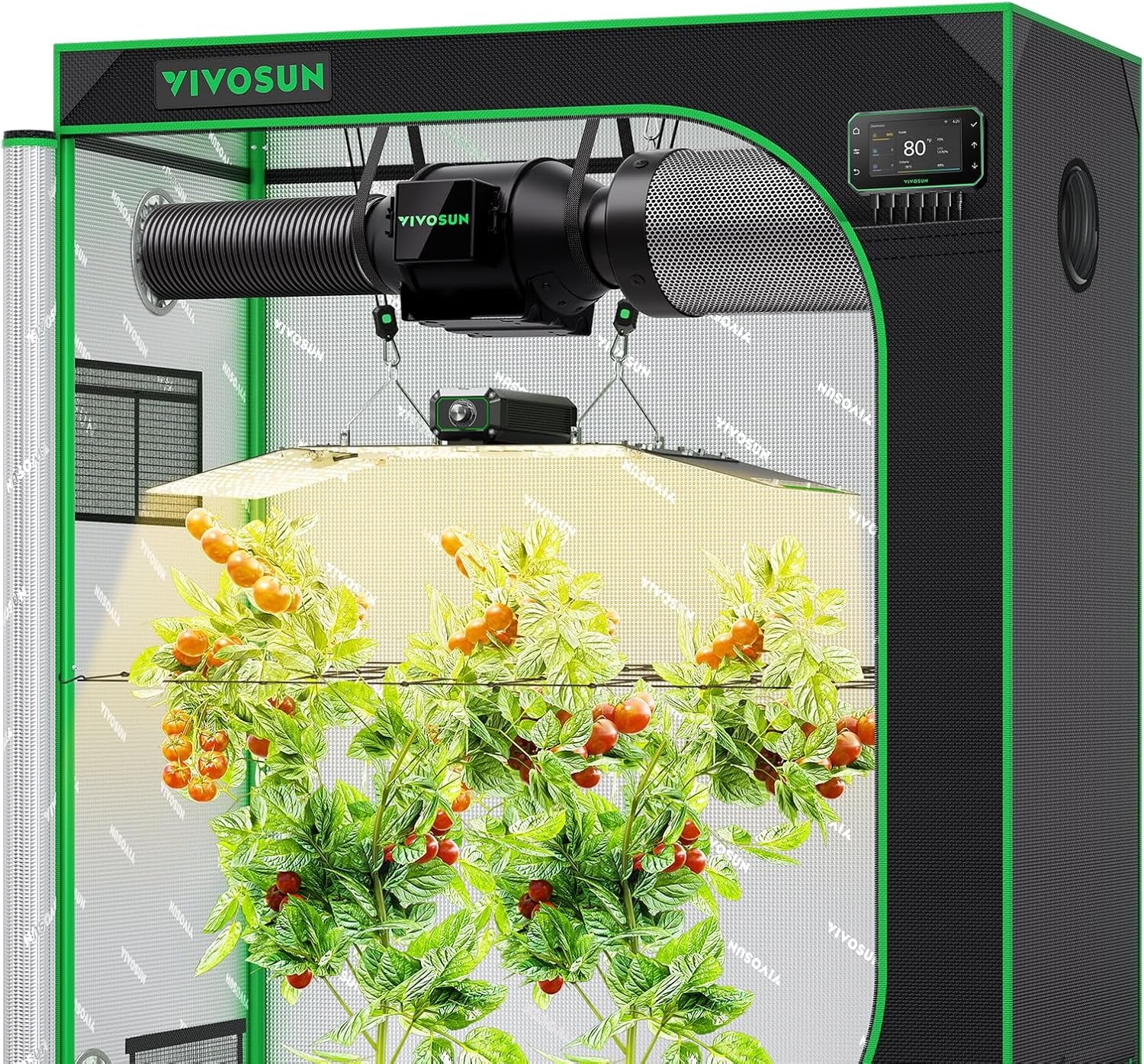 VIVOSUN Smart Grow Tent Kit 4 × 2Ft, 24“X 48” 2-Plant Wifi-Integrated Automatic Grow System with 200W Full Spectrum LED Grow Light, Efficient Ventilation System with Growhub E42A+ Controller