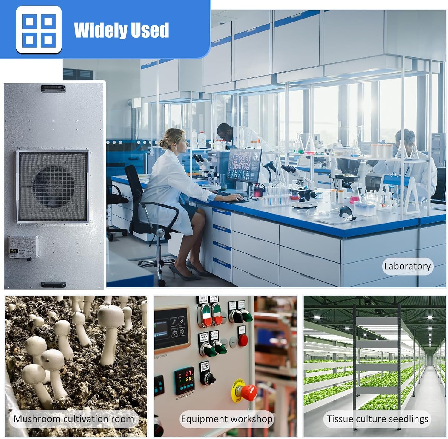 HEPA H14-Filter Laminar Flow Hood Updated Fanfilter Unit（Include HEPA Filter）100/Iso Class 5 Cleanroom/Laboratory/Cleanroom/Mushroom Room, Laminar Air Flow Hood(46.2"X22.6"110V)