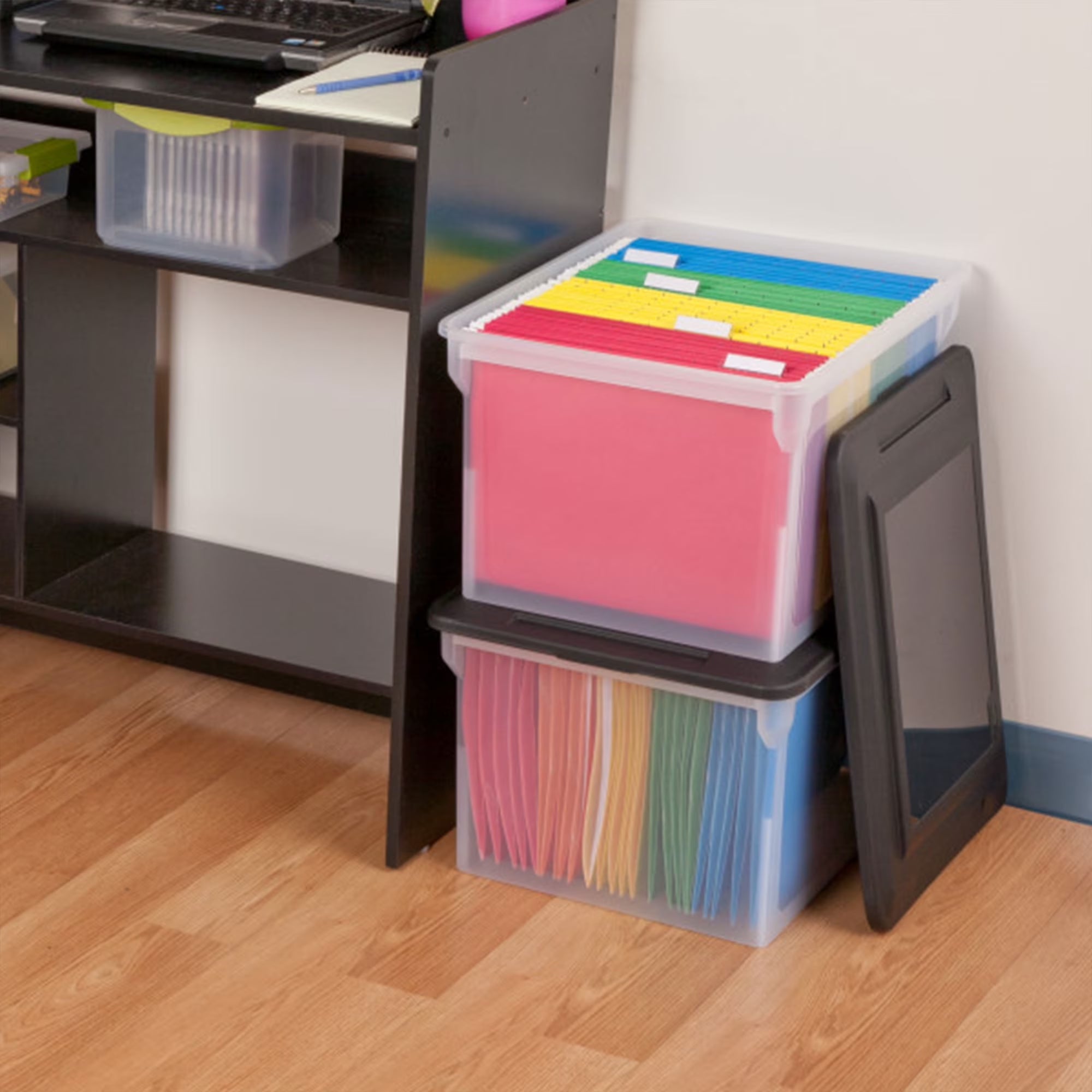 File Box - Clear Plastic Storage Bin - 8 Pack