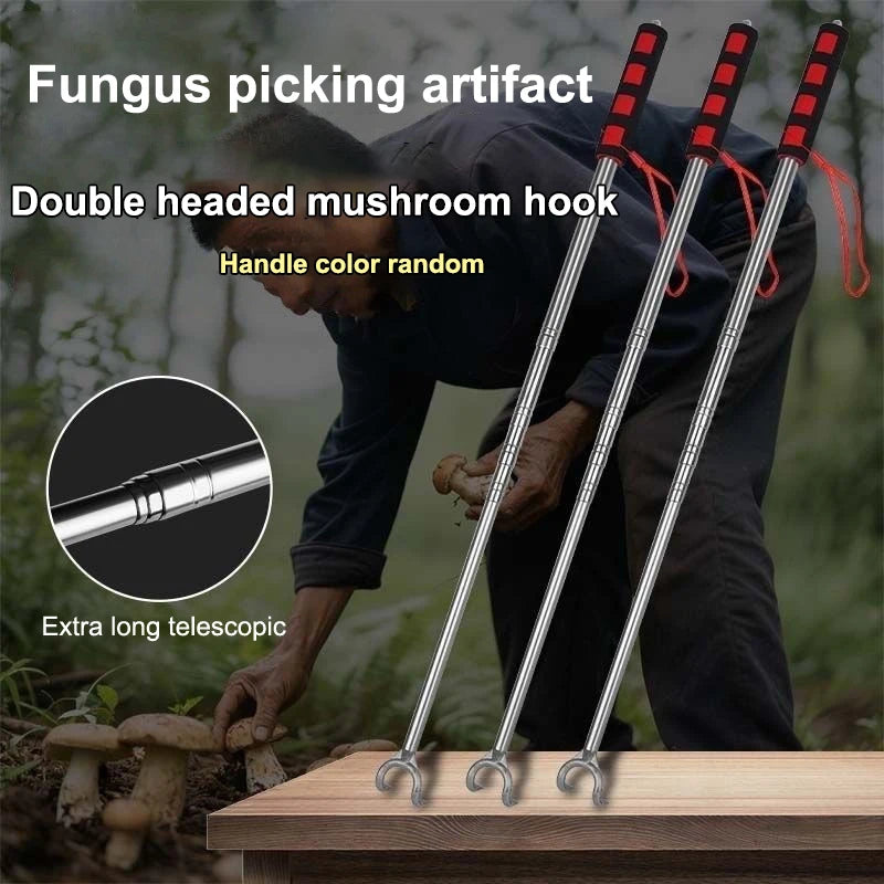 1/2Pcs Multipurpose Mushroom Harvester Non Slip Handle Adjustable Telescopic Mushroom Picking Tools Mushroom Foraging Picker