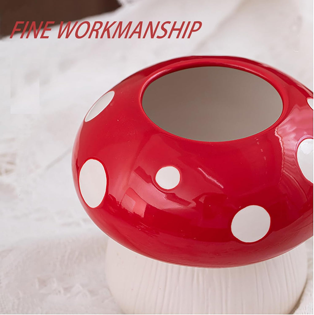 Mushroom Toothbrush Holder ， Cute Toothbrush Holder，Best Mushroom Kitchen Decor and Mushroom Bathroom Decor(Red)