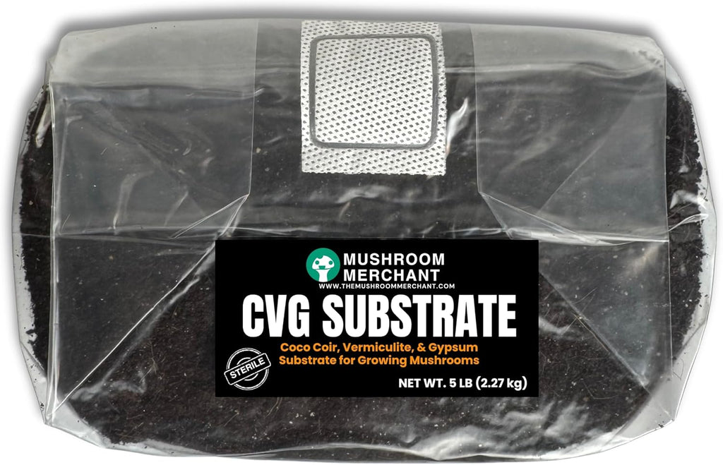 CVG Substrate (5 Lb) – Pre-Sterilized Coco Coir, Vermiculite & Gypsum – Ready-To-Use Bulk Mushroom Substrate