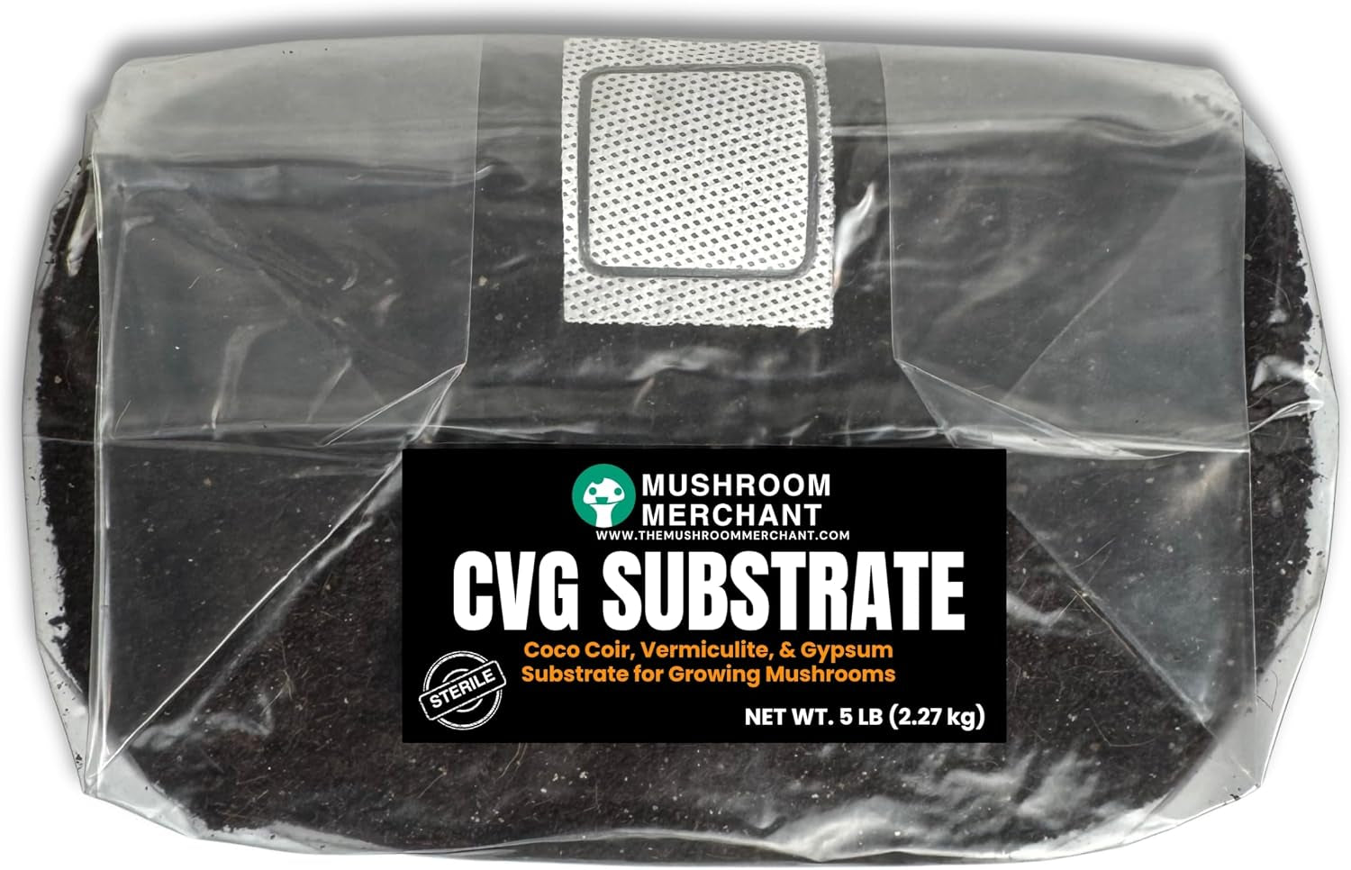 CVG Substrate (5 Lb) – Pre-Sterilized Coco Coir, Vermiculite & Gypsum – Ready-To-Use Bulk Mushroom Substrate