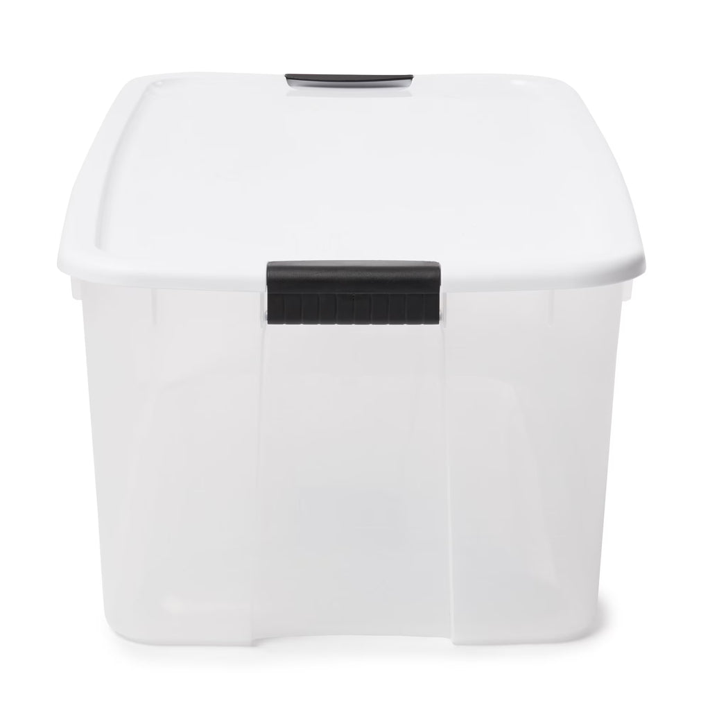 Ultra Latching Storage Tote - Clear Plastic - 16 Pack, 116 Quart