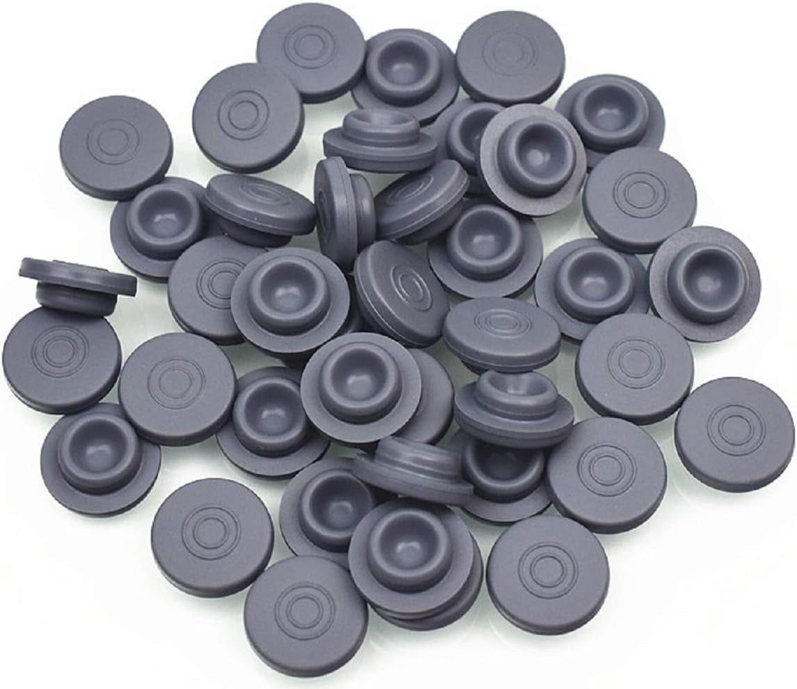 100 Peices Mushrooms Self Healing Rubber Injection Ports,13Mm Rubber Bottle Stoppers, for Sealing 1/4 Inch or 7Mm Opening