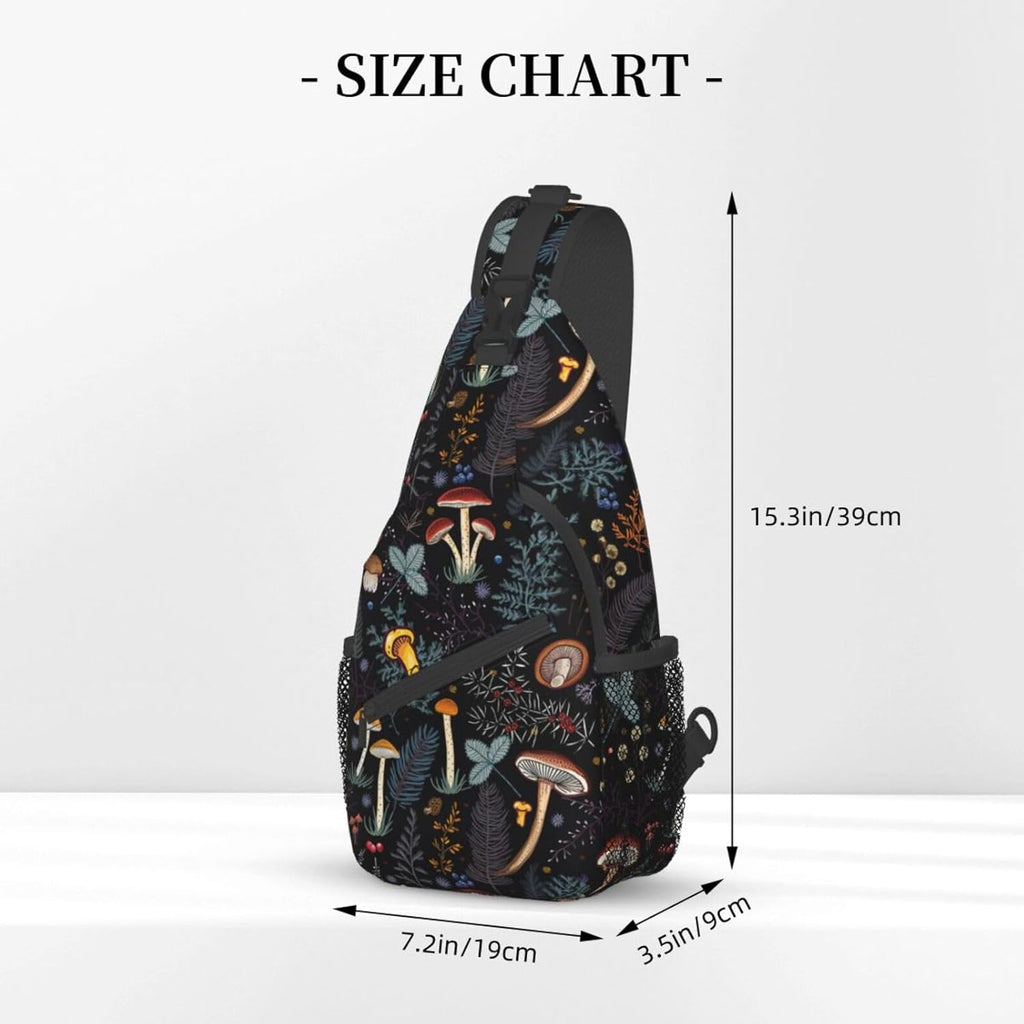 Mushroom Gifts Mushroom Backpack Crossbody Bag Sling Bag for Women Men Travel Hiking Daypack Chest Shoulder