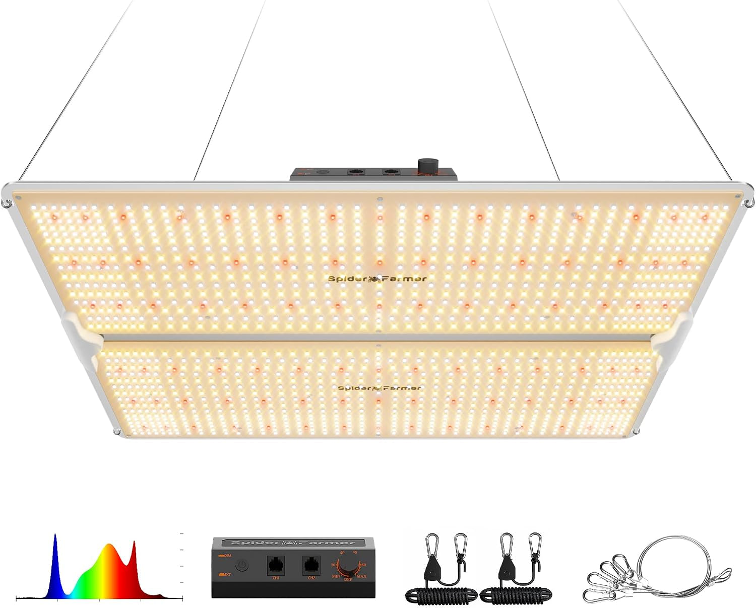 SF4000 450W LED Grow Light for Indoor Plants, Upgraded High Efficiency Leds, Dimmable Full Spectrum High PPFD, Deep Penetration for Seed Starting/Vegetables/Bloom in 4X4 Grow Tent