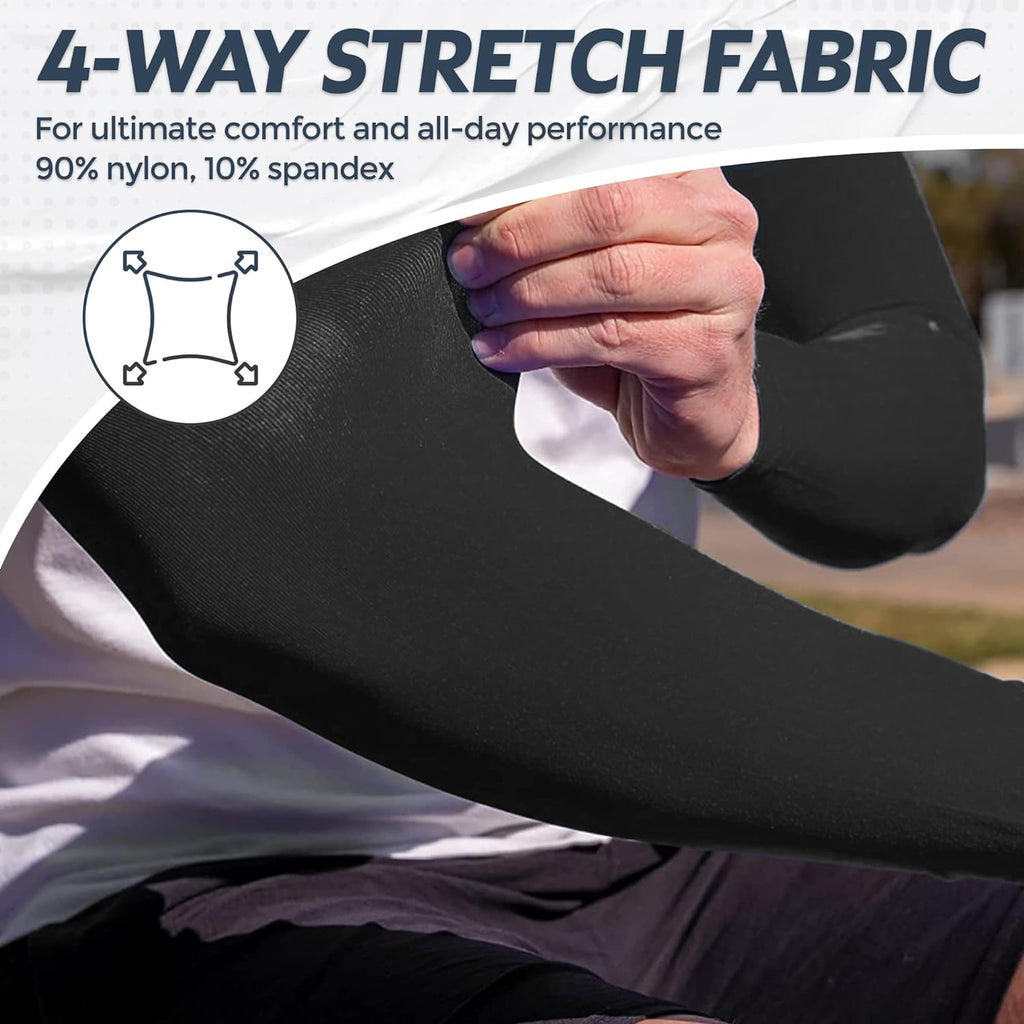 2 Pairs Arm Sleeves Compression UV Protection Cooling Sun Sleeves Tattoo Cover up Basketball Arm Sleeves Football