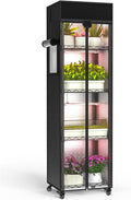 Indoor Greenhouse with Grow Light, 15.7" L×11.8" W×62.3" H with 48W