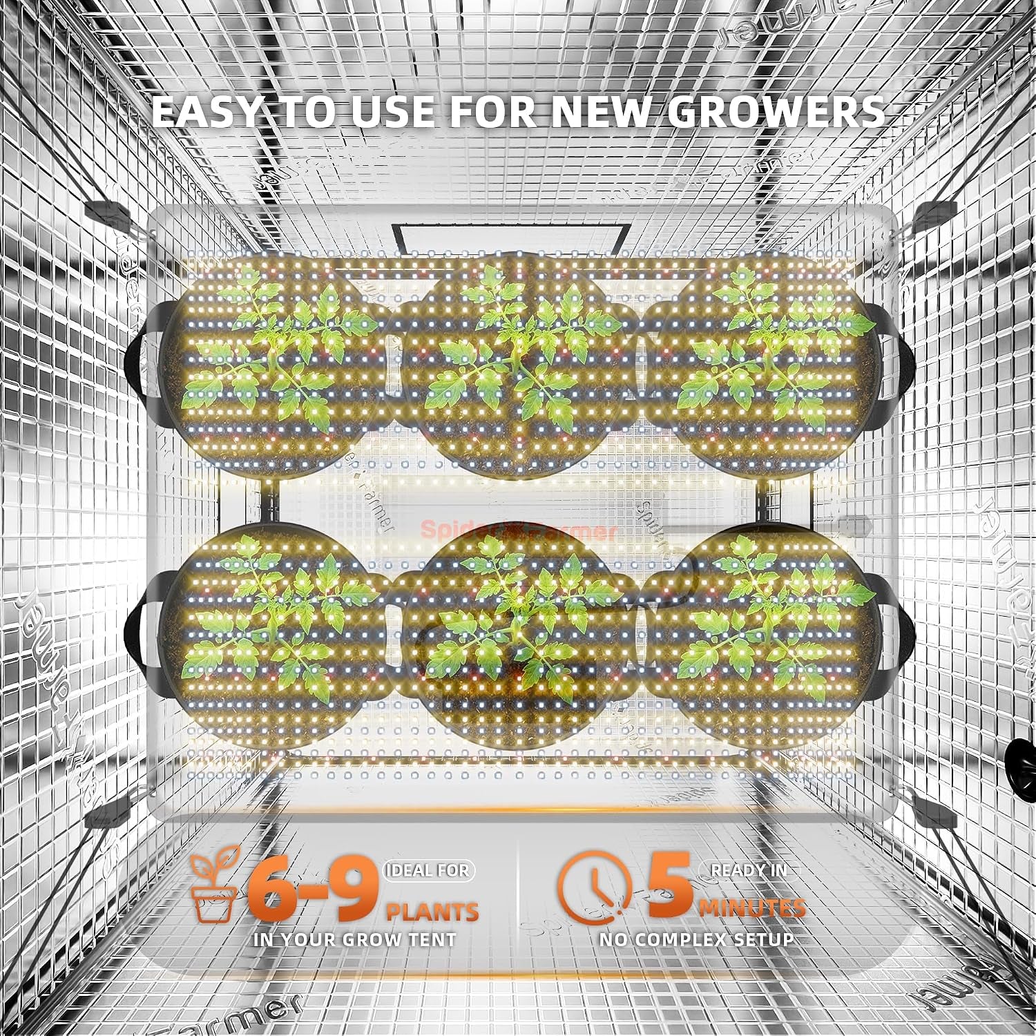 SF4000 450W LED Grow Light for Indoor Plants, Upgraded High Efficiency Leds, Dimmable Full Spectrum High PPFD, Deep Penetration for Seed Starting/Vegetables/Bloom in 4X4 Grow Tent
