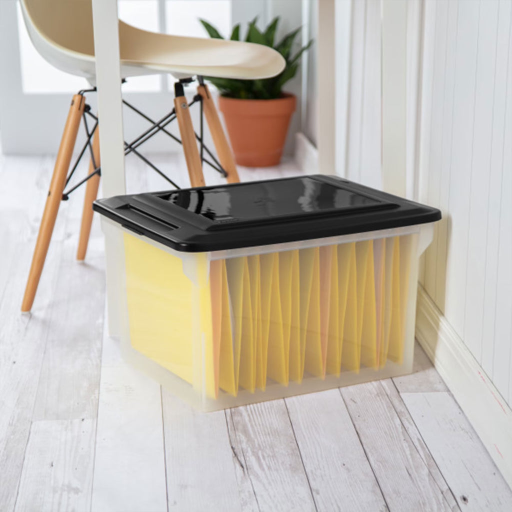 File Box - Clear Plastic Storage Bin - 8 Pack