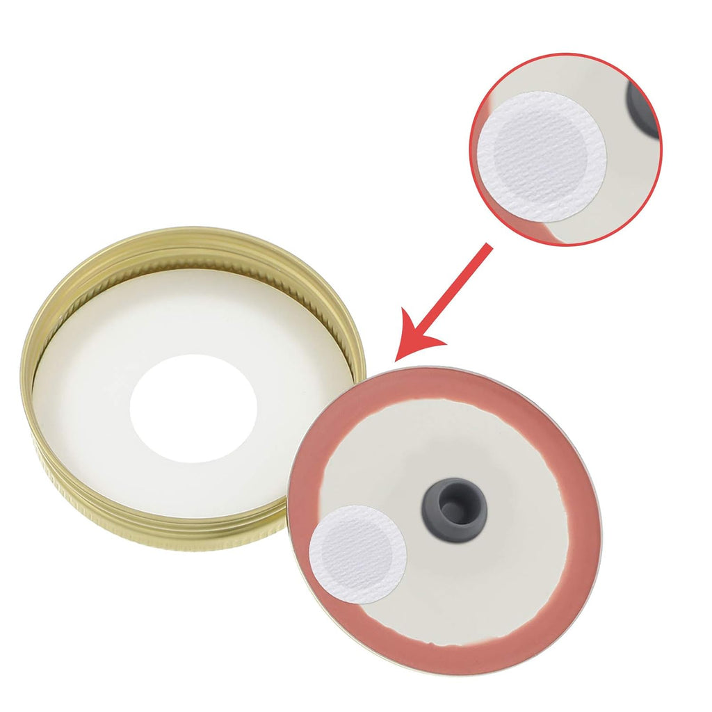 128 Pieces Synthetic Filter Paper Stickers 20 Mm 0.3 Mm Synthetic Filter Disc Tape Mushroom Applied under Mason Jar for Mushroom Cultivation