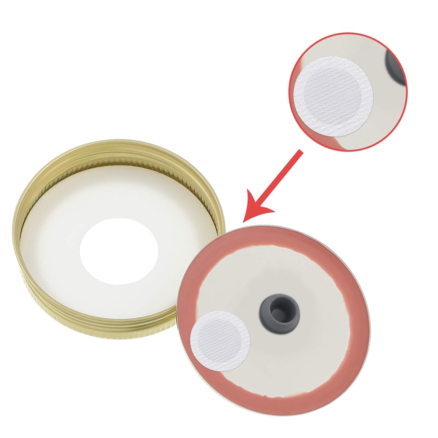 128 Pieces Synthetic Filter Paper Stickers 20 Mm 0.3 Mm Synthetic Filter Disc Tape Mushroom Applied under Mason Jar for Mushroom Cultivation