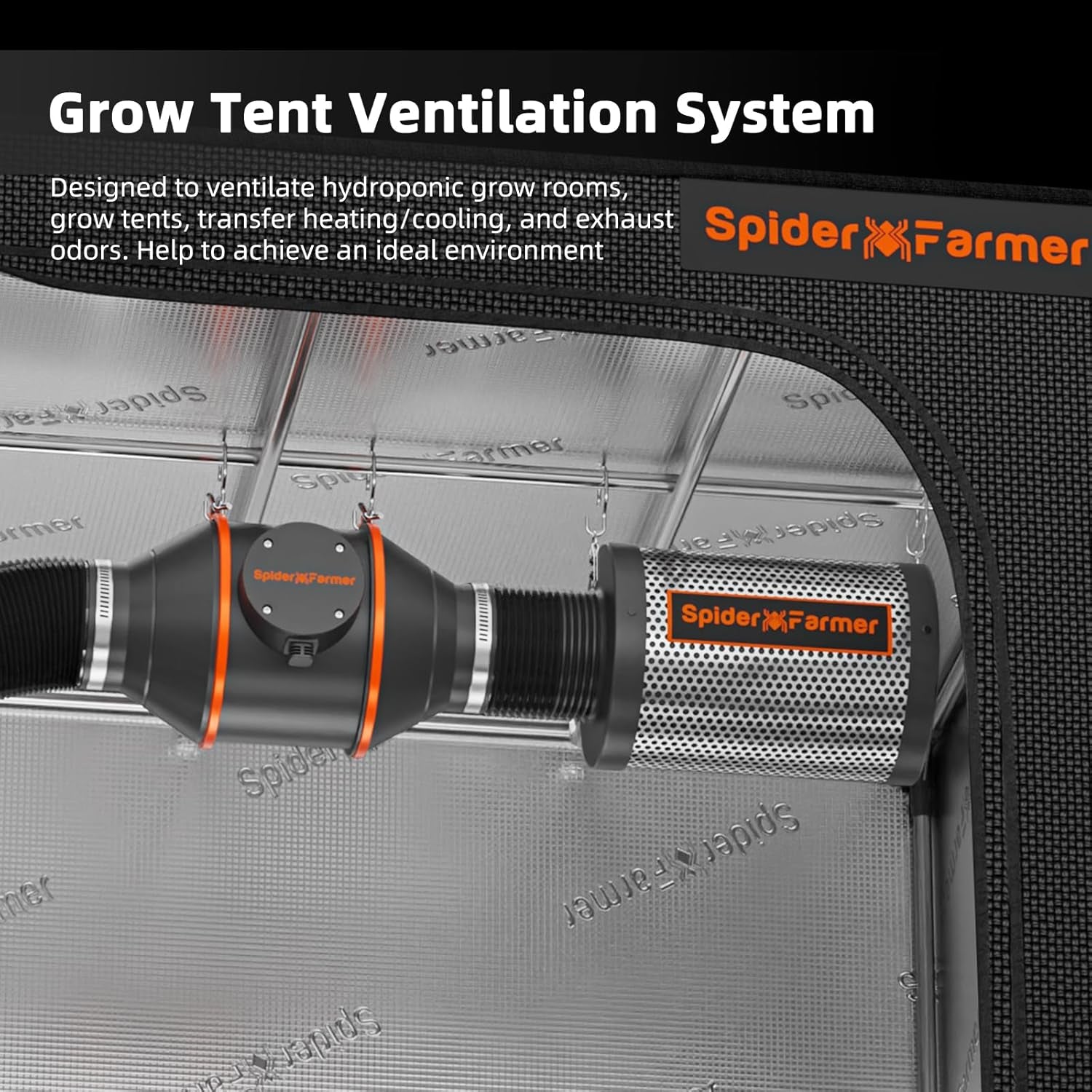 Grow Tent Kit 2X2X5Ft Complete System, SF1000D Bridgelux Diodes Full Spectrum LED Grow Light 24"X24"X55" Indoor 1680D Tent with 4" Ventilation System & GGS Controller