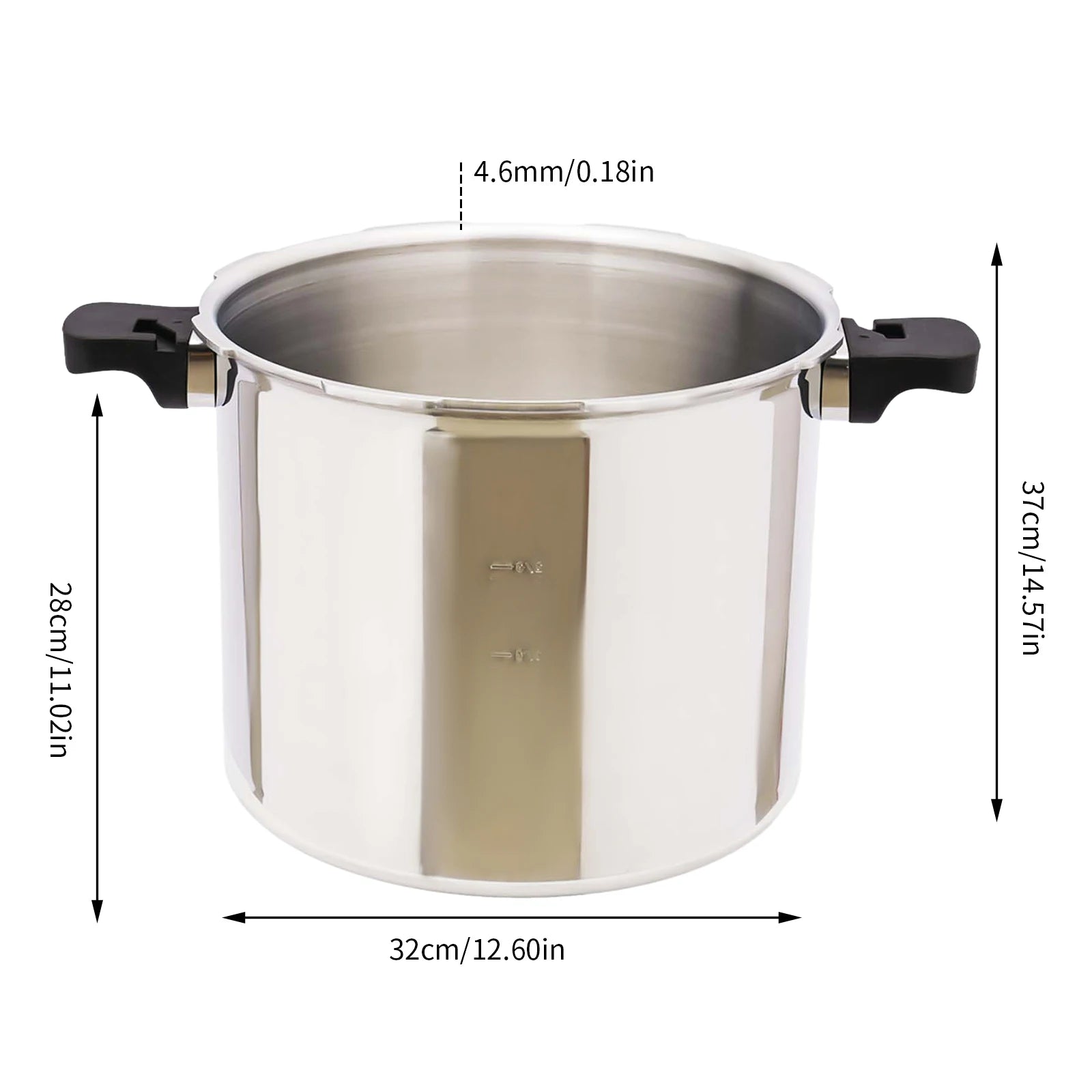22L Large Capacities Pressure Cooker 90Kpa Commercial Aluminum Alloy Explosion-Proof Pressure Cooker for Gas Stoves 32*28Cm