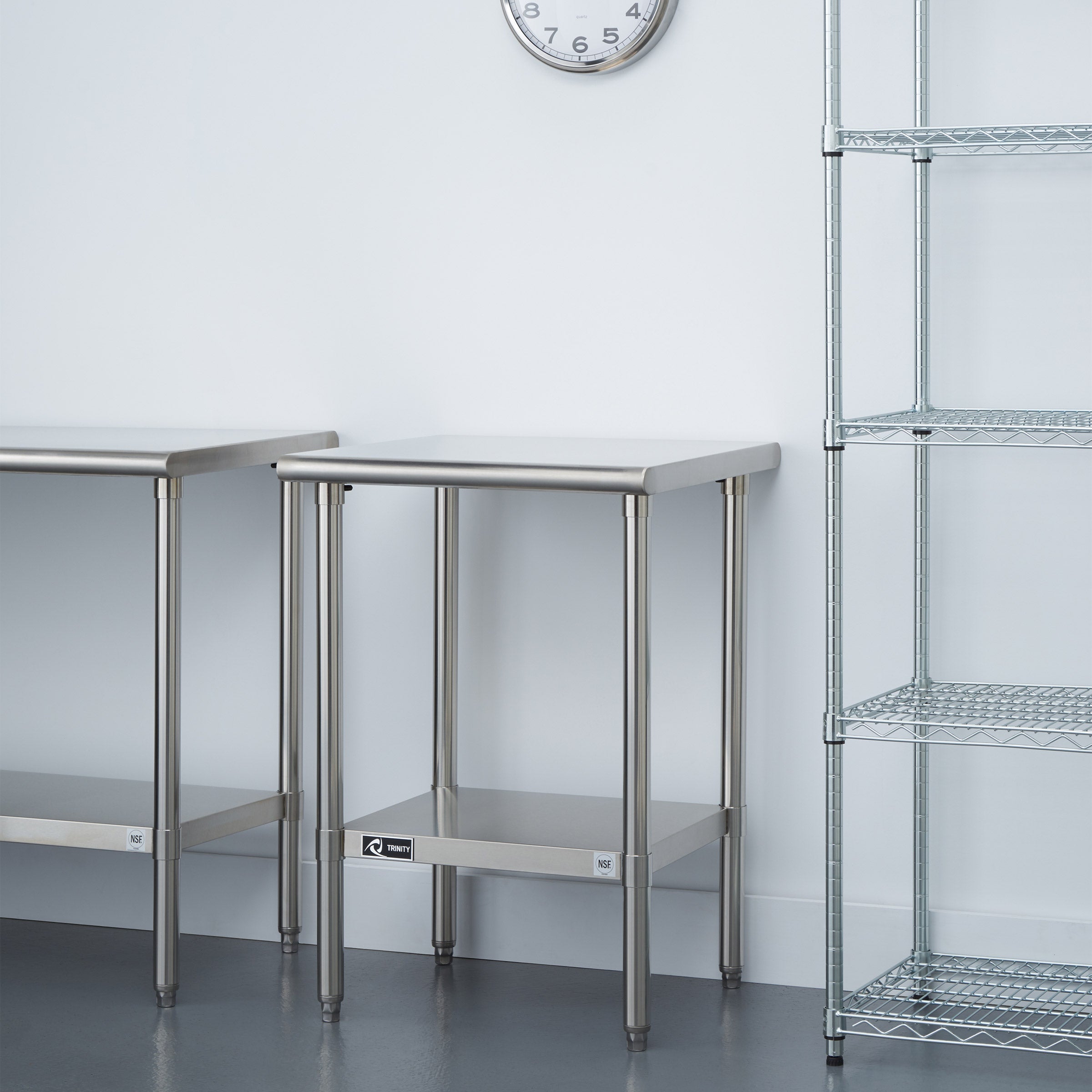 TRINITY Ecostorage NSF Certified Stainless Steel Table