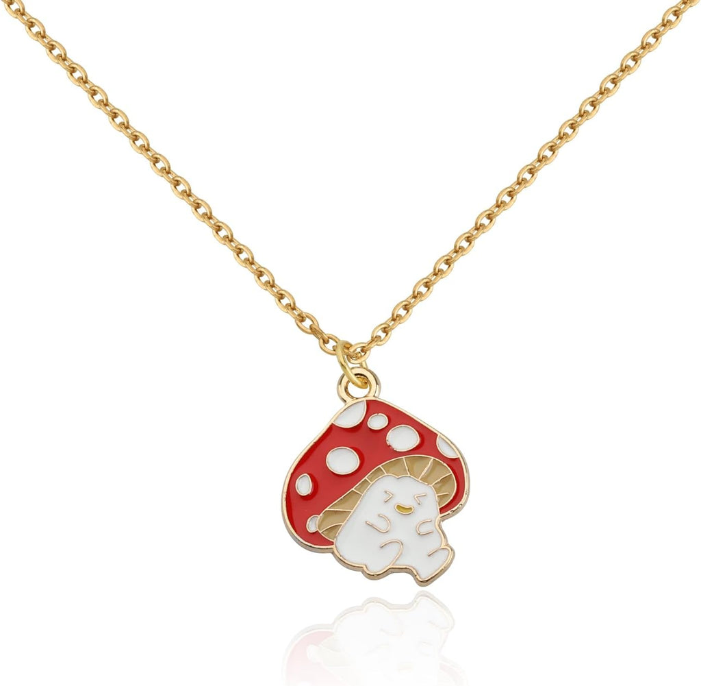 Mushroom Necklace Mushroom Gifts for Mushroom Lover Mushroom Jewelry Gifts Cute Mushroom Necklaces Pendant (Mushroom Necklace)