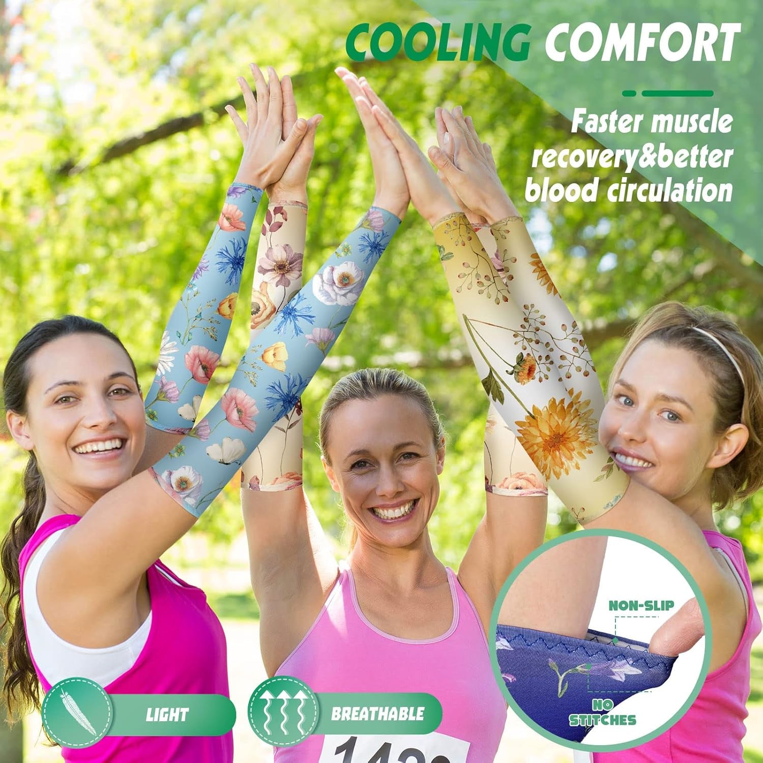 12 Pairs Gardening Arm Sleeves Sun Protection Flower Arm Sleeves UV Protection Cooling Cover for Farmer Running