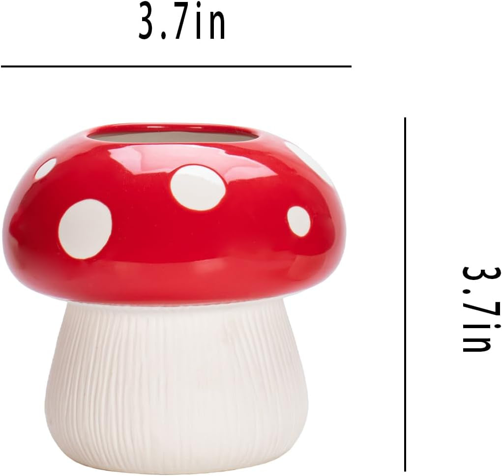 Mushroom Toothbrush Holder ， Cute Toothbrush Holder，Best Mushroom Kitchen Decor and Mushroom Bathroom Decor(Red)